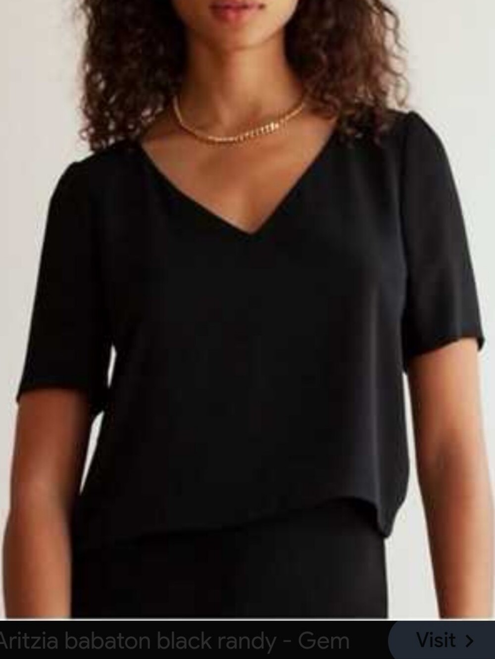 Express Black V-Neck Short Sleeve Blouse